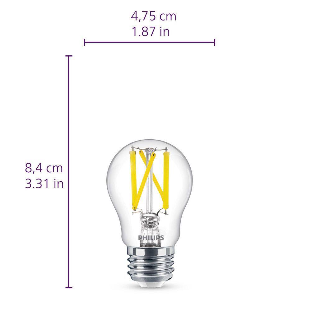 Philips 60-Watt Equivalent A15 Ultra Definition Dimmable Clear Glass E26 LED Light Bulb Daylight 5000K (2-Pack) 573402