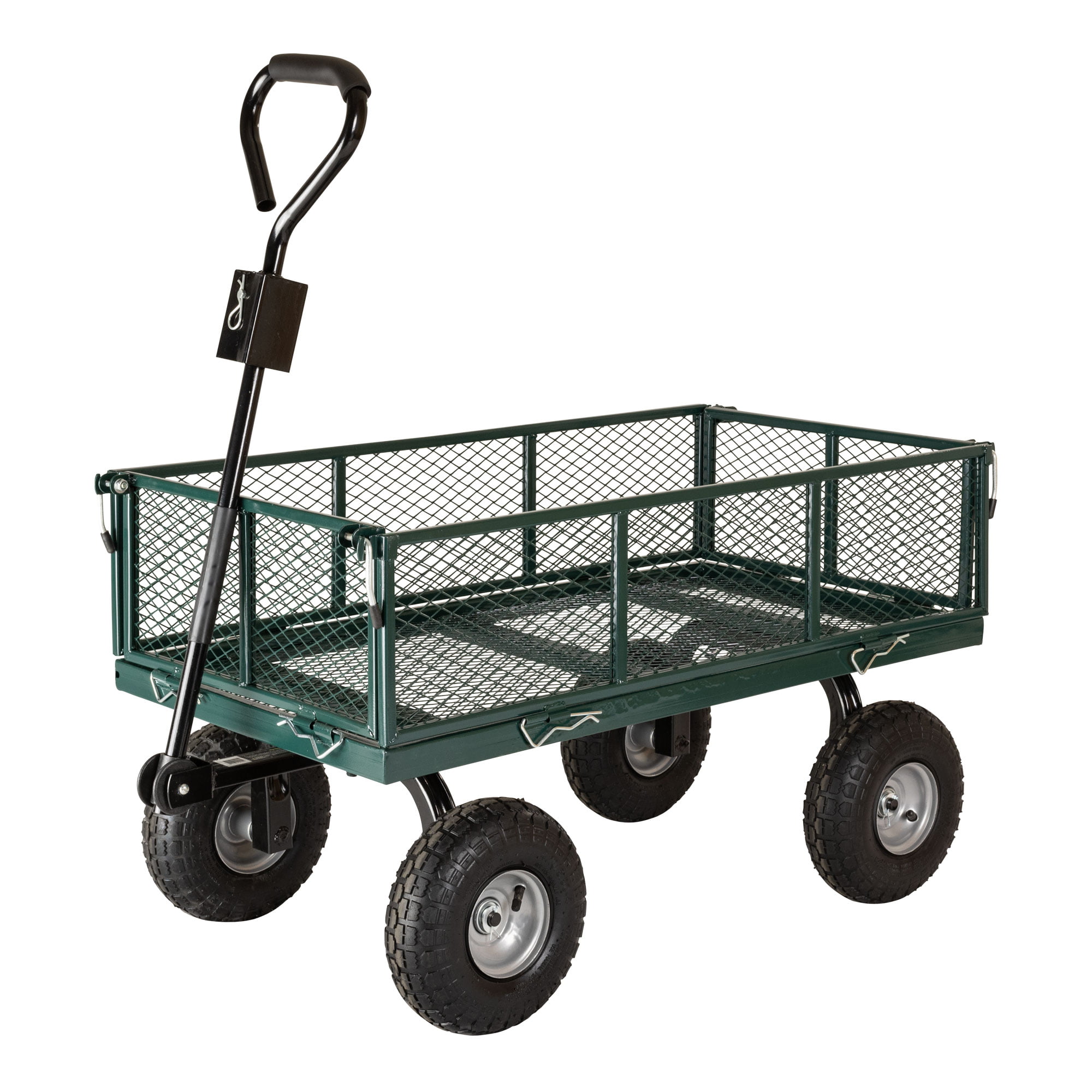 Garden Star 700lb Capacity， 38” x 20” Towable Mesh Garden Utility Cart