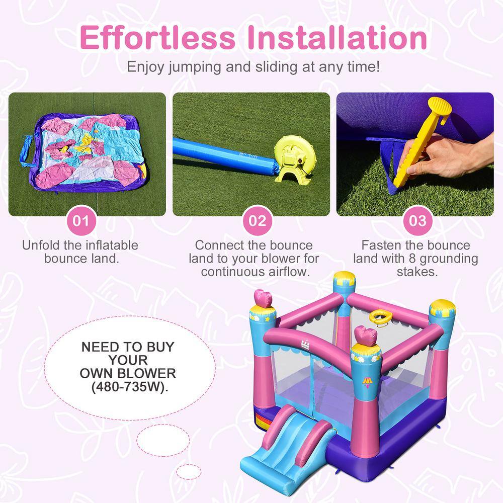 Costway Inflatable Bounce House 3-In-1 Princess Theme Inflatable Castle without Blower NP10534