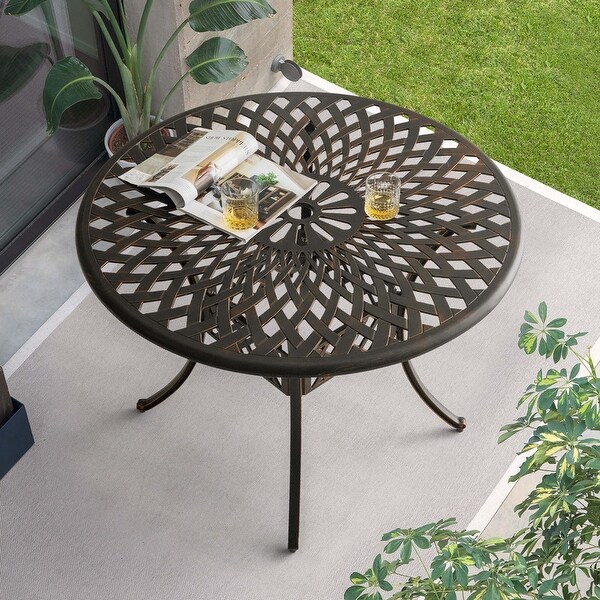 42'' Outdoor Round Cast Aluminum Dining Table