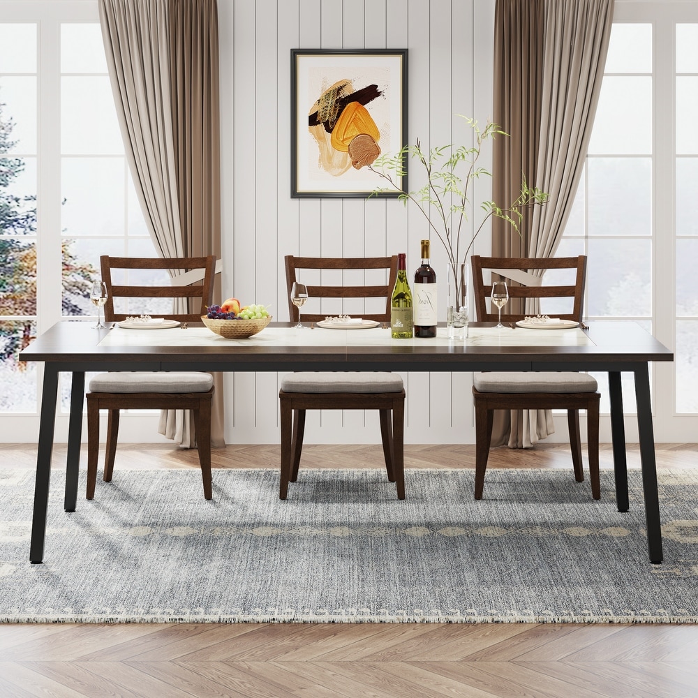 Modern 79 Inch Dining Table for 8 10 People