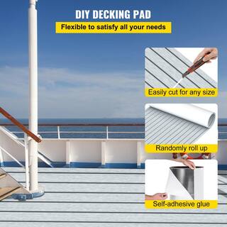 VEVOR Boat Decking Sheet 94.5 in. x 35.4 in. 6 mm Thick Self-Adhesive Non-Skid EVA Foam Faux Teak Decking 240X90EVAHSYMZNDBV0