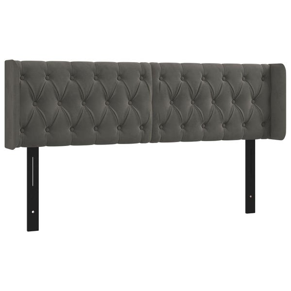 vidaXL Headboard with Ears Light/Dark Gray Velvet - - 37455501