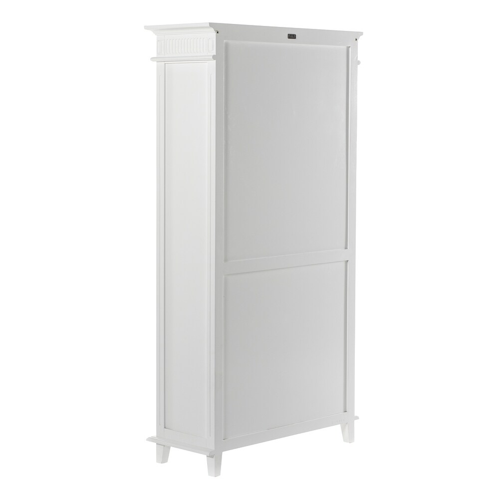 NovaSolo Skansen Nordic Design Classic White Bookcase with 3 Drawers  Solid Mahogany Frame  39.37 x 15.75 x 74.8   7'9\