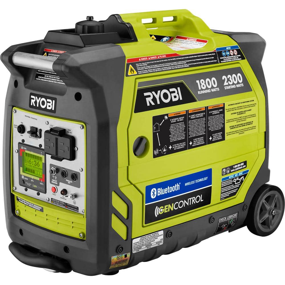 💥RYOBI 2,300-Watt Recoil Start Bluetooth Super Quiet Gasoline Powered Digital Inverter Generator with CO Shutdown Sensor RYi2322