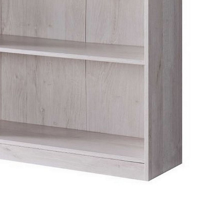 70 Inch Wooden Bookcase with 5 Shelves， White Oak