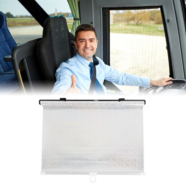 Unique Bargains Reflective Retractable Window Sun Shade Sunshield Roller Screen 125cm X 40cm Silver