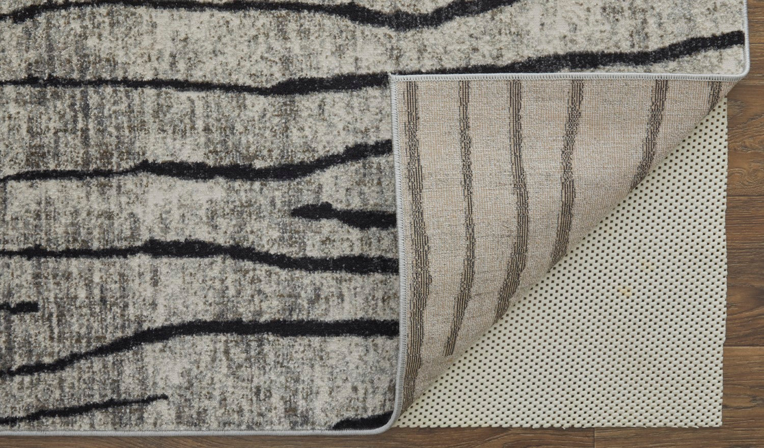 Kiba Abstract Gray/Black/Taupe Rug