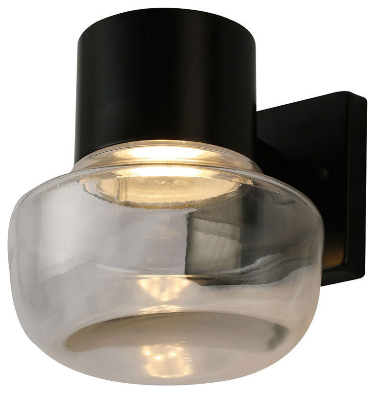 Belby 1 Light LED Wall Sconce Black Clear   Contemporary   Outdoor Wall Lights And Sconces   by EGLO USA  Houzz