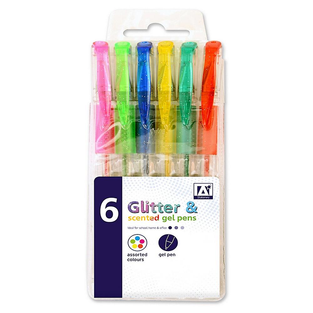 Anker International Stationary Glitter Gel Pen (Pack of 6)