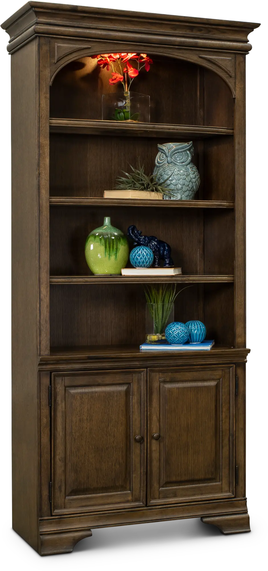 Arcadia Chestnut Brown Display Bookshelf