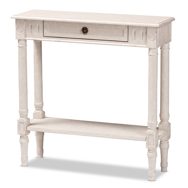 Farmhouse Whitewashed 1-Drawer Console Table by Baxton Studio