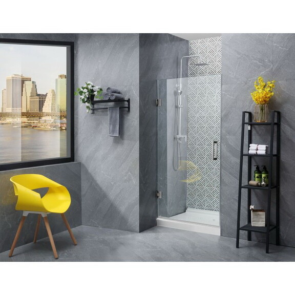 Hinged Frameless Glass Shower Door 31.5 32 in.W x ...