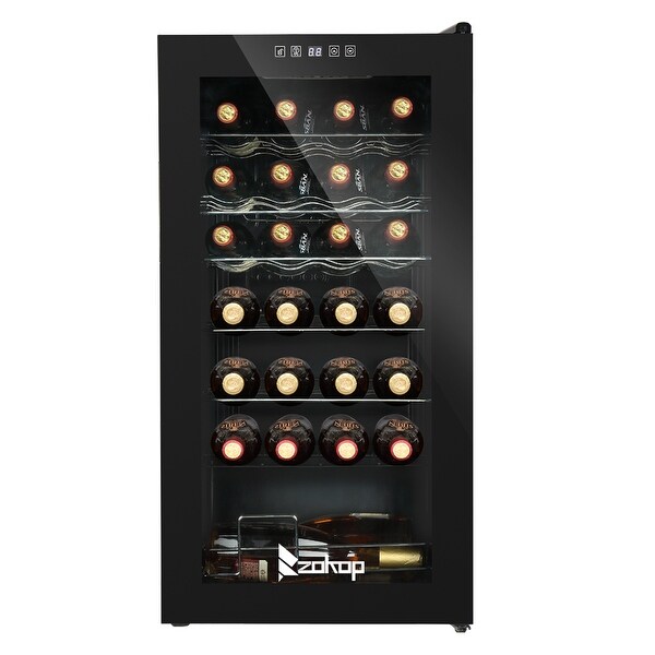 18/28-Bottle Compressor Wine Cooler and Refrigerator for Home， Bar， Perfect for Soda Beer or Wine， Stainless Steel， 1.8Cu.Ft