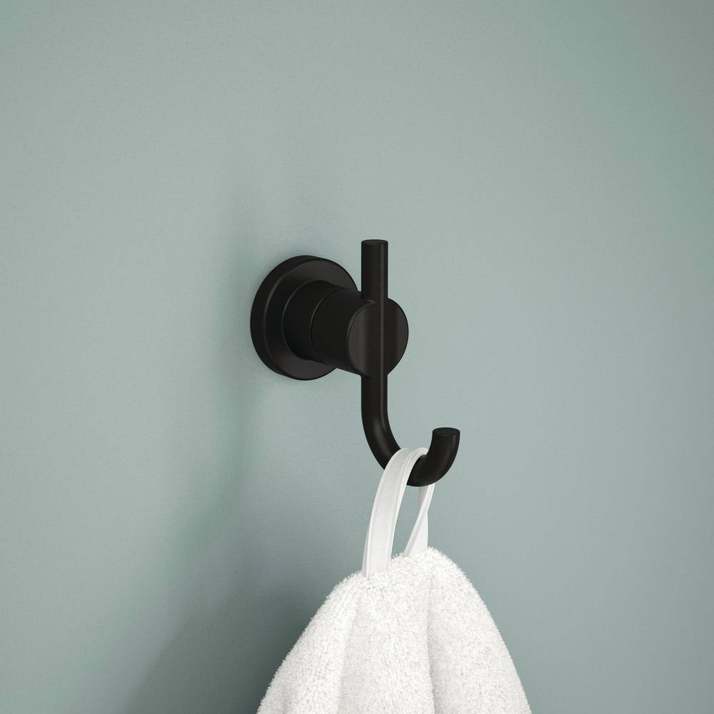 Delta Nicoli J-Hook Double Towel Hook in Matte Black NIC35-MB