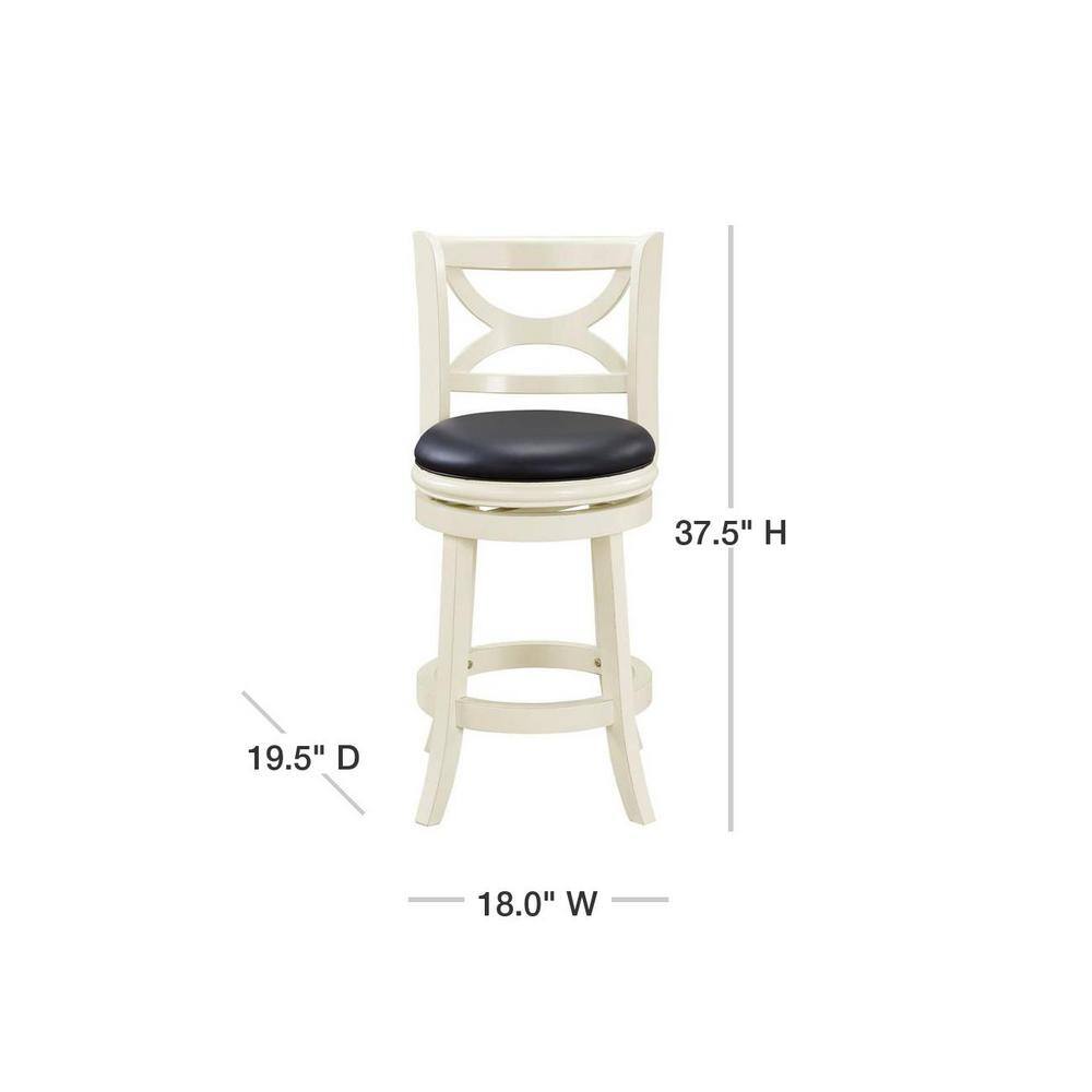 Boraam Florence 24 in. Cream Swivel Cushioned Bar Stool 43724