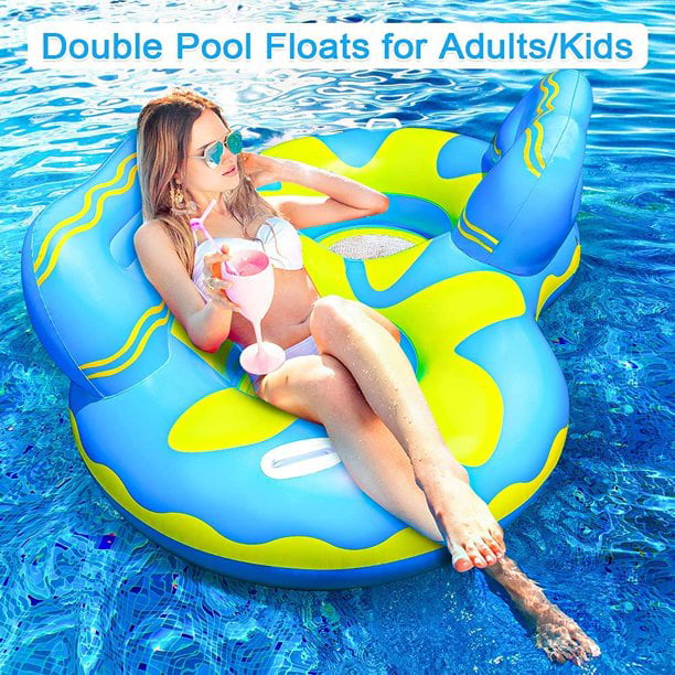 X XBEN Swimming Pool Floats for Adults, Large Inflatable Pool Rafts Chair Float, Multi-Purpose Floating Lounge Chair, Portable Water Hammock Floaties with Mesh Bottom for Adults,Kids