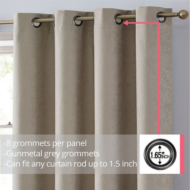 THD Syracuse Thermal Insulated Blackout Room Darkening Window Curtain Grommet Panels， Set