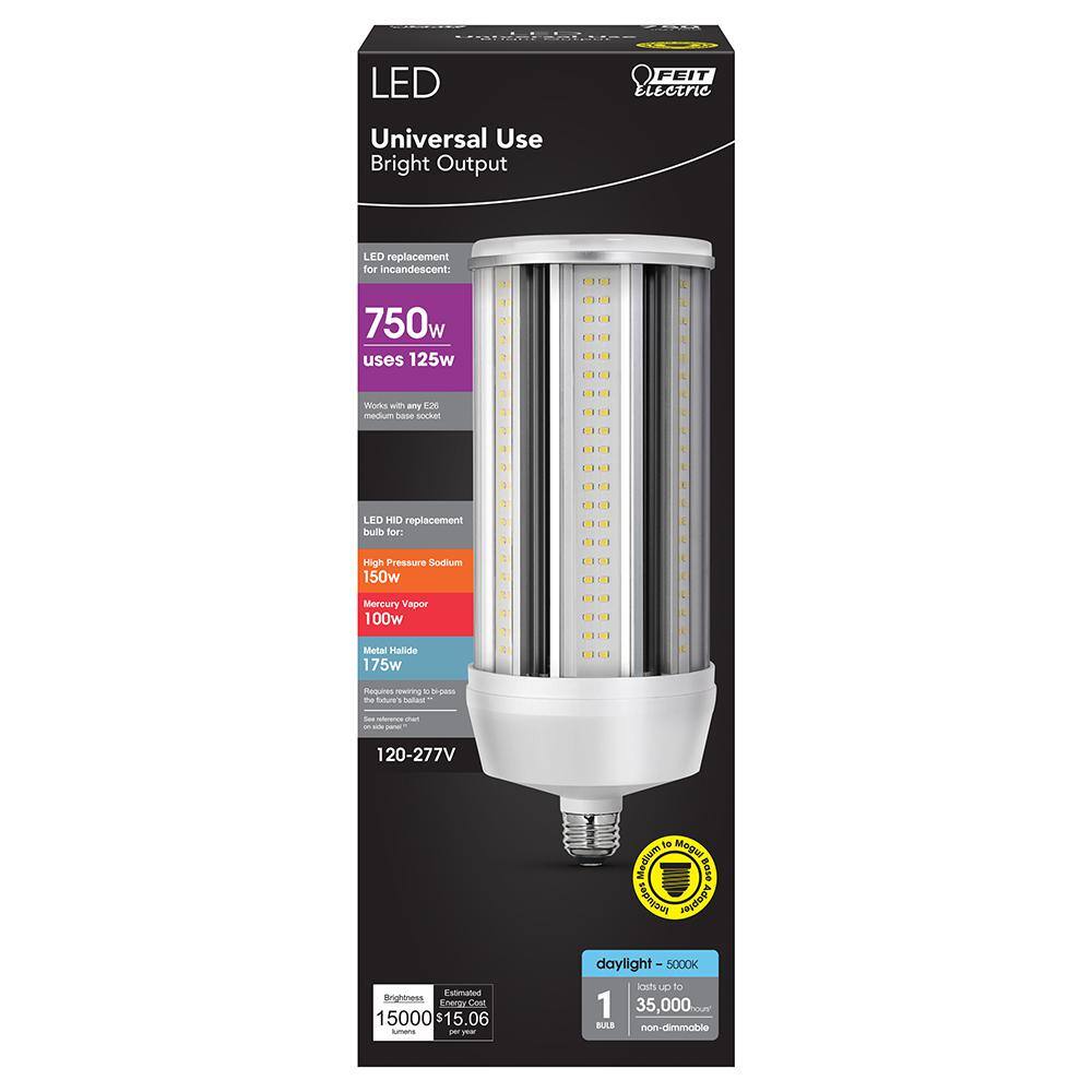 Feit Electric 750-Watt Equivalent Corn Cob High Lumen Daylight (5000K) HID Utility LED Light Bulb C150005KLEDHDRP