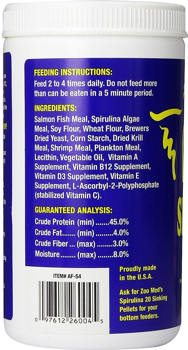 Zoo Med Spirulina 20 Fish Food