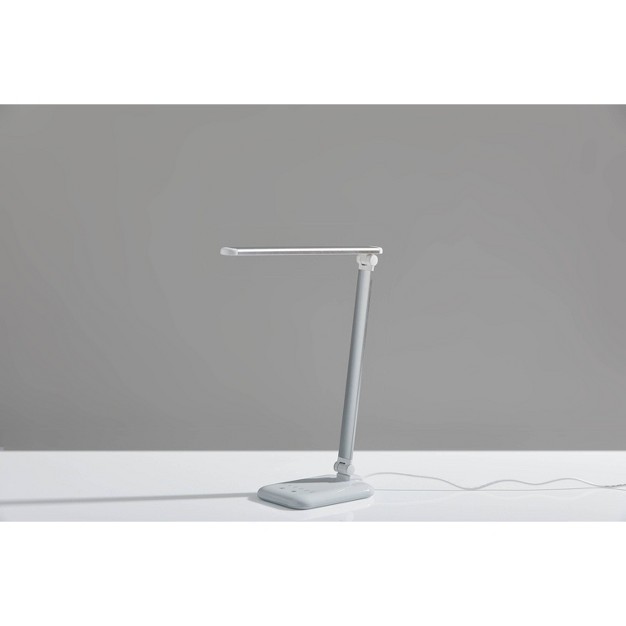 Lennox Multi function Desk Lamp includes Led Light Bulb White Adesso