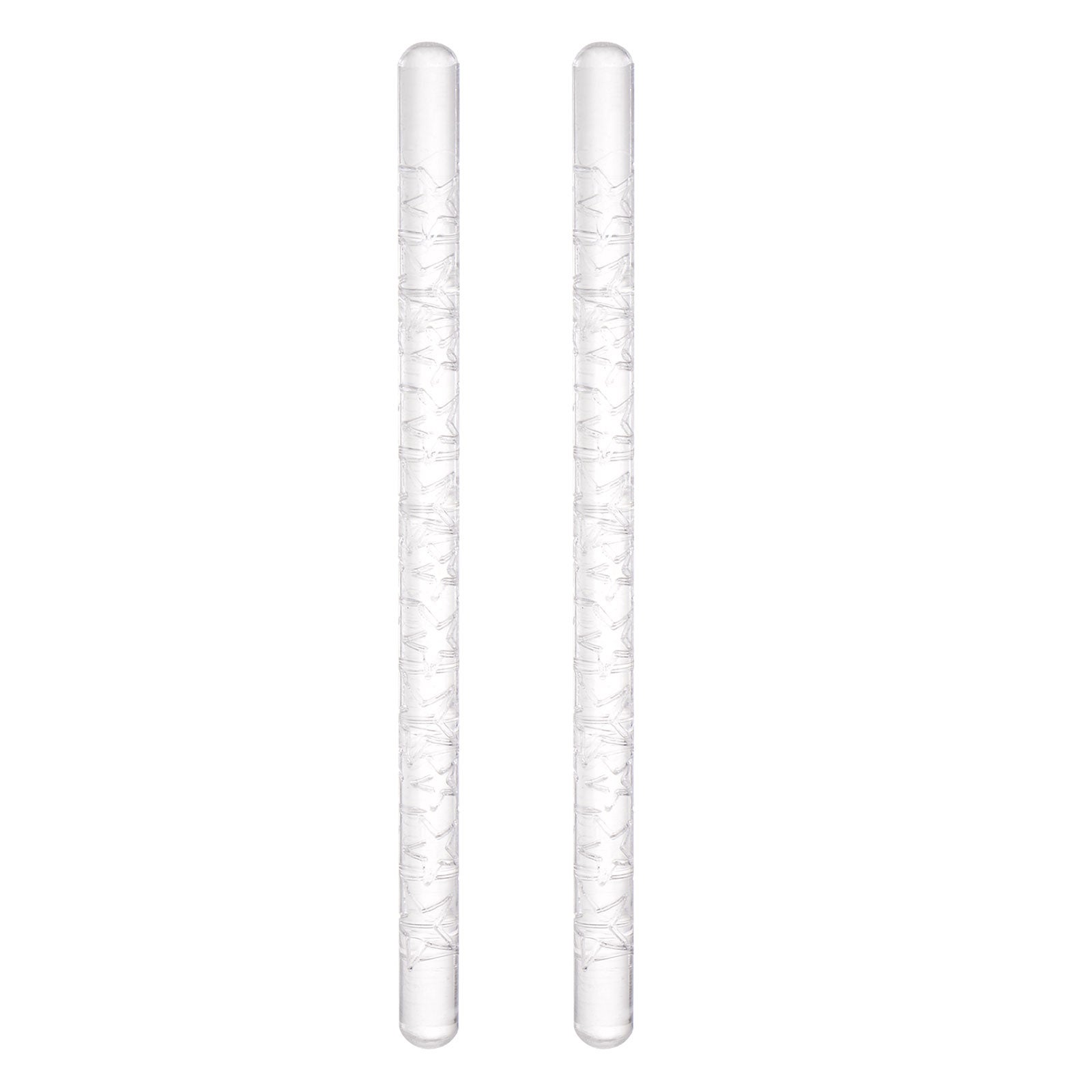 2pcs Acrylic Embossed Rolling Pin 16cm x 1cm Star Pattern - Transparent