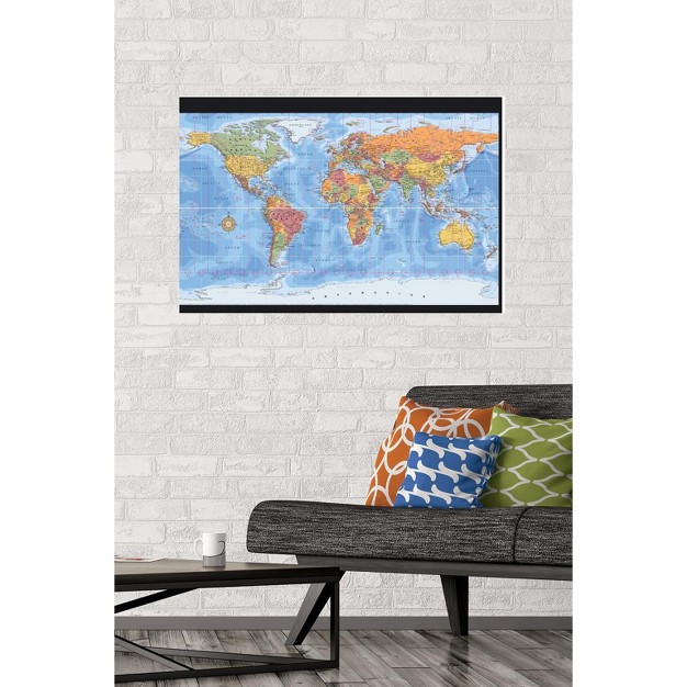 Trends International Map World Time Zones Unframed Wall Poster Prints