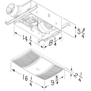 Broan-NuTone PowerHeat 80 CFM Ceiling Bathroom Exhaust Fan with Heater and CCT LED Lighting BHFLED80