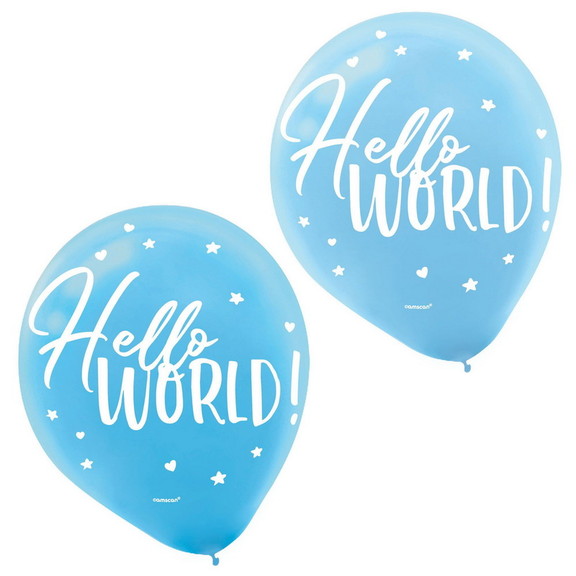 Amscan 644249 Hello World Boy 12 Latex Balloons (...