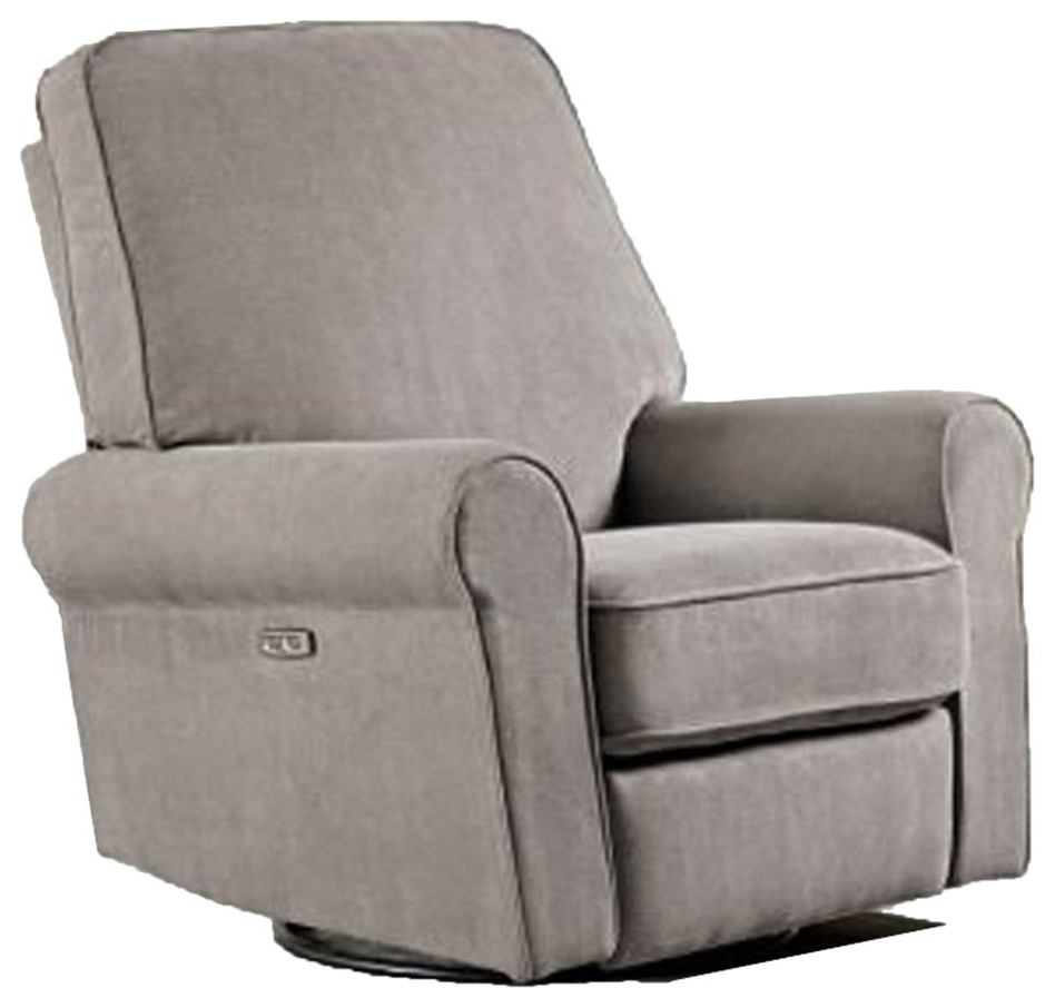 Westwood Design Savannah Fabric Power Glider and Recliner in Platinum Gray   Transitional   Gliders   by Homesquare  Houzz