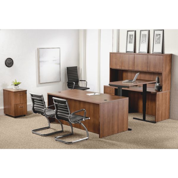 Lorell Modern Chair Series Mid-back Leather Office Chair