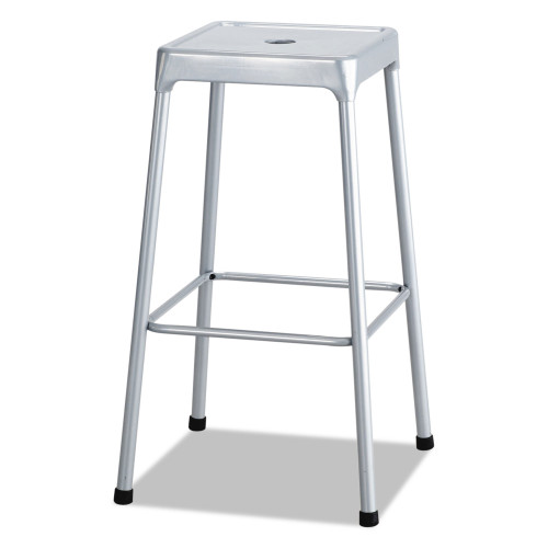 Safco Bar-Height Steel Stool， Backless， Supports Up to 250 lb， 29 Seat Height， Silver (6606SL)