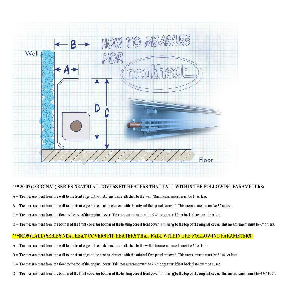 NeatHeat 8009 Tall Series Right EndWall Cap - Hot Water Hydronic Baseboard Cover (Not for Electric Baseboard) REC 8009