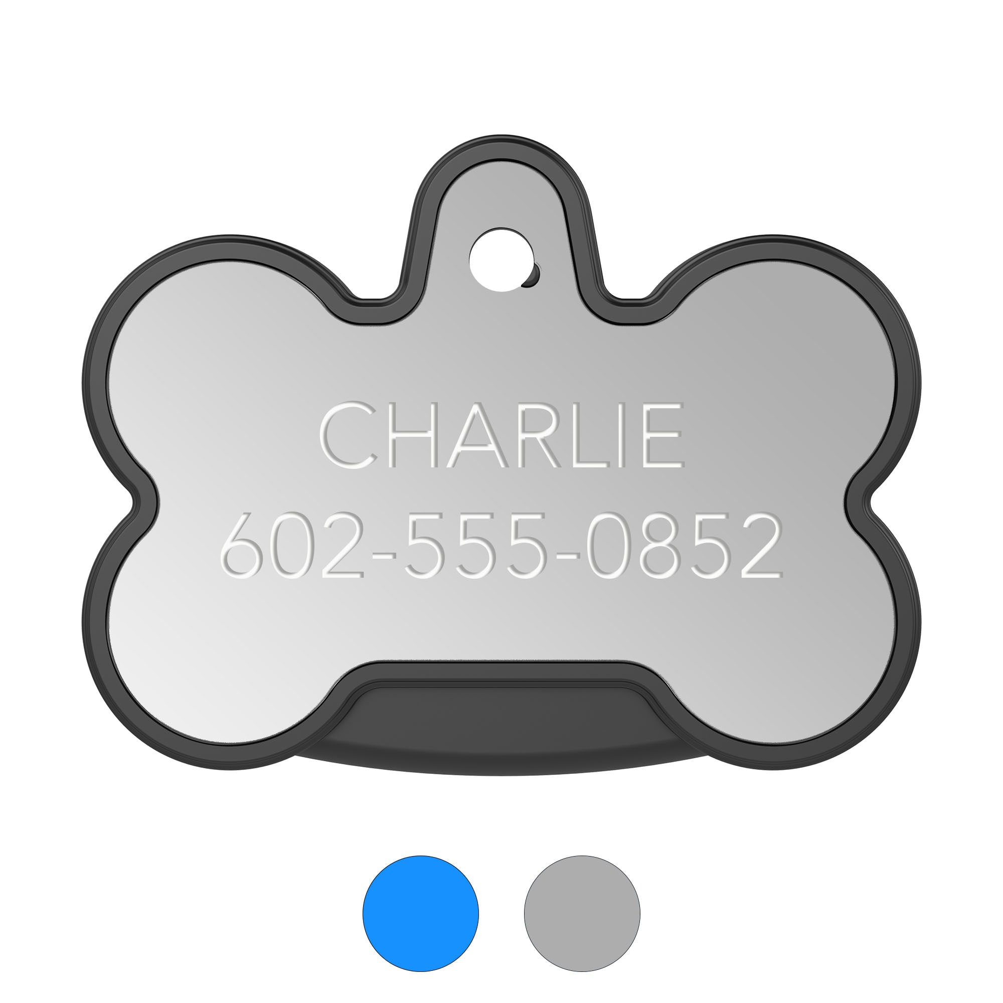 YIP Smart Tag Pet ID Tag and Tracker - Works with  Galaxy phones， Bone， Silver