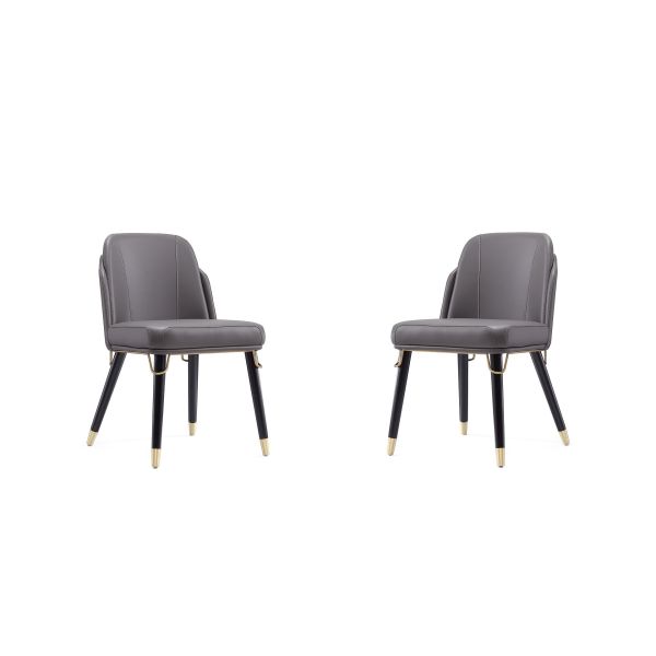 Estelle Dining Chair in Pebble and Black (Set of 2)