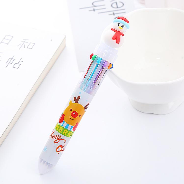 Retractable Ballpoint Pen Gel Pen 10 In 1 Gift Pens Multicolor Christmas 2ml Liquid Ink Pens For Office School Supplies As A Children Gift Preppy Pen