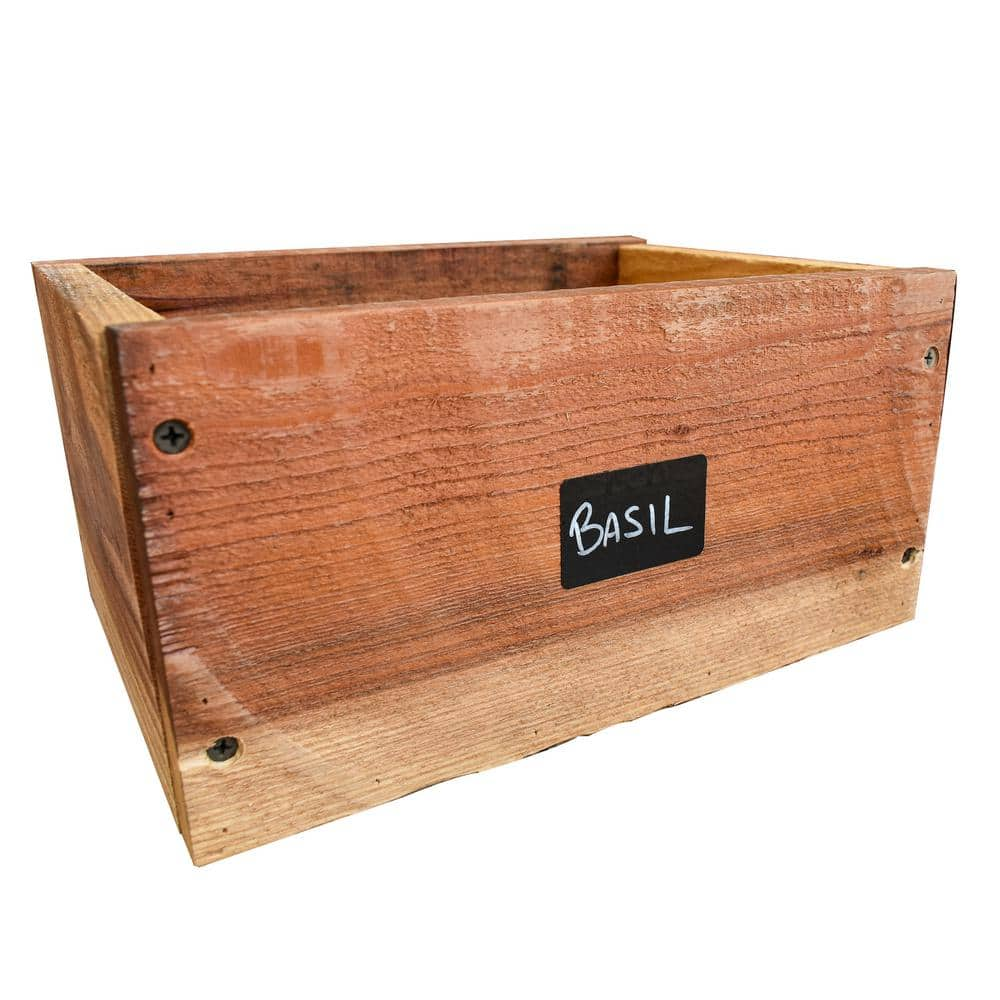 11 in. L x 8 in. D x 8 in. H Outdoor Cedar Planter Box with Label 01PB11311868