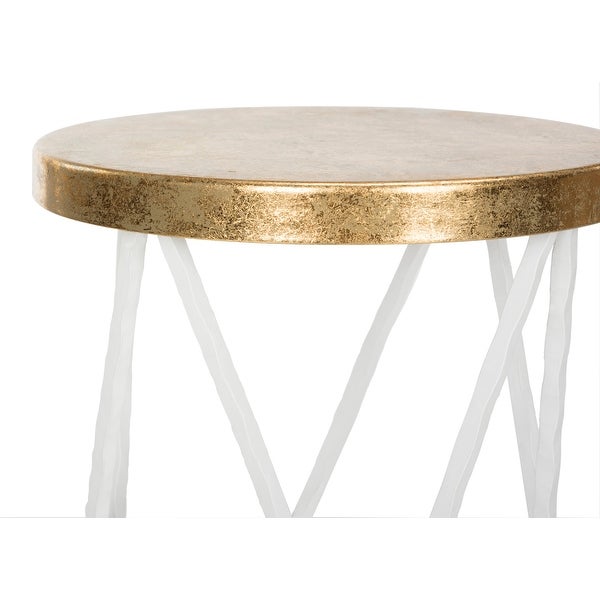 SAFAVIEH 30- Inch Hester White/ Gold Bar Stool - 15.5