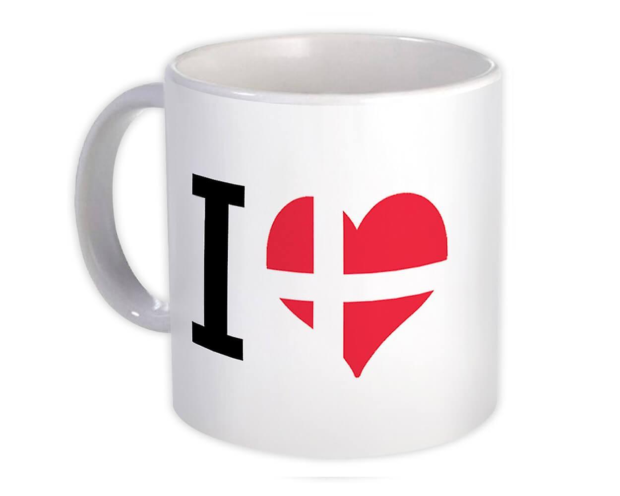 Gift Mug: I Love Denmark Flag