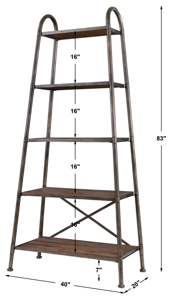 Uttermost Zosar Urban Industrial Etagere   Modern   Bookcases   by Zin Home  Houzz