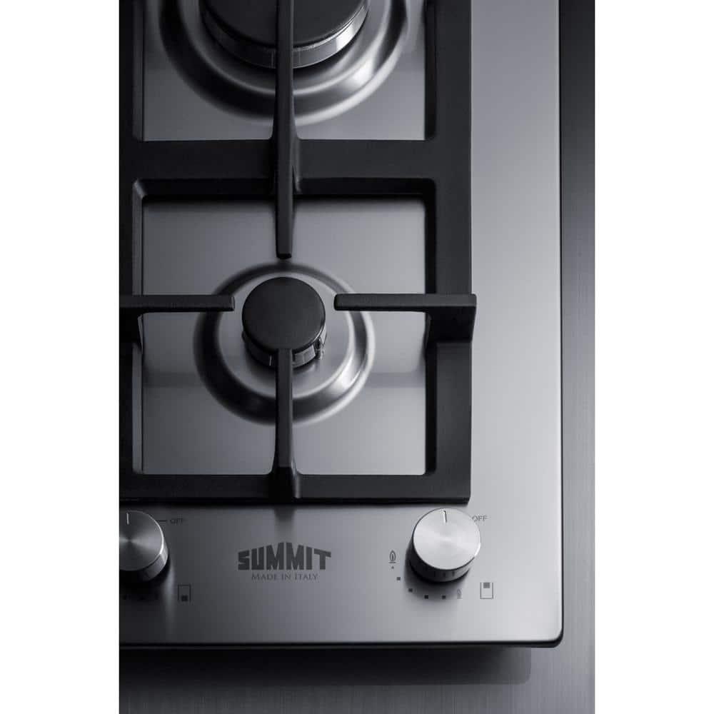 Summit Appliance 12 in Gas Cooktop in Stainless Steel with 2Burners