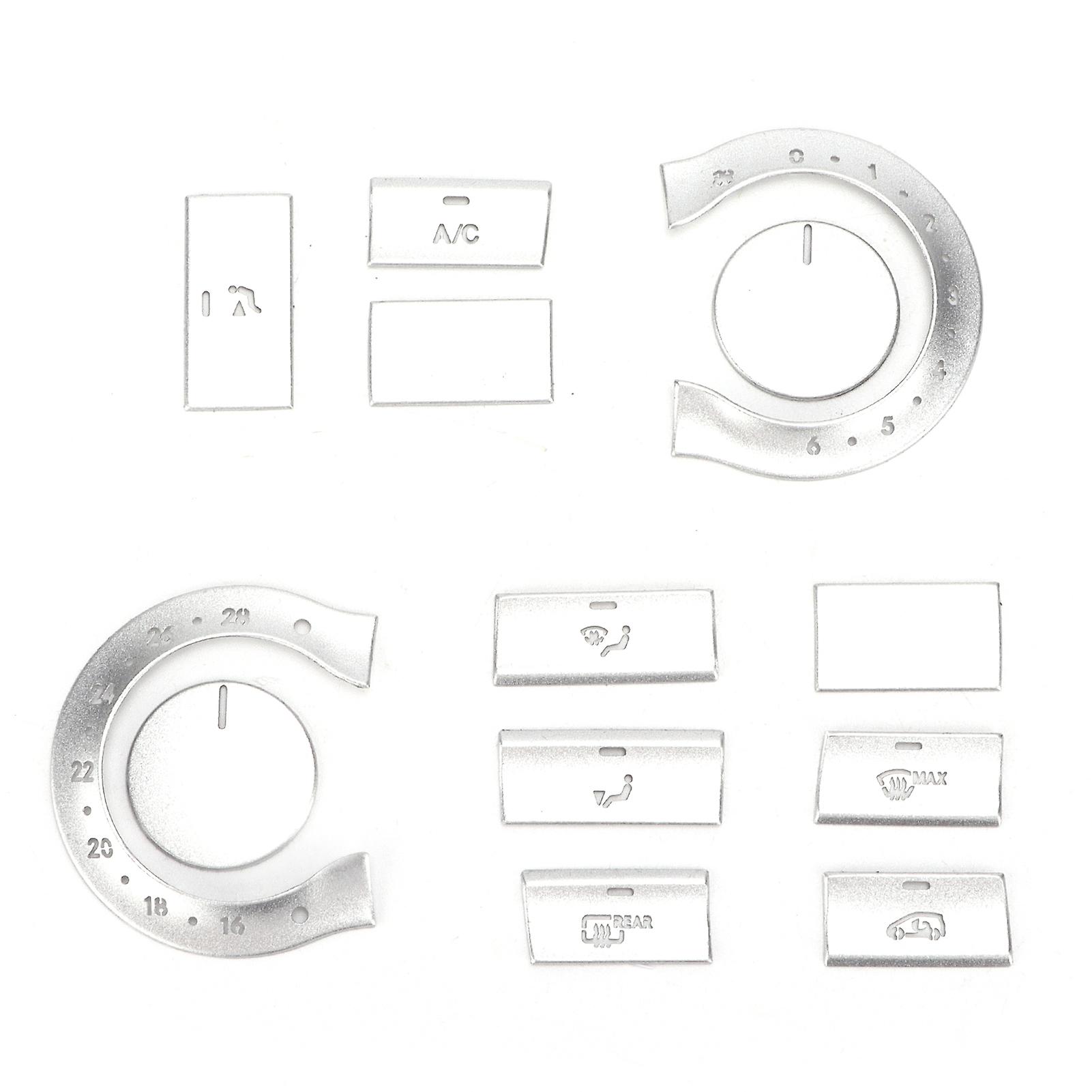 13pcs Air Conditioning Button Trims Decor Silver Replacement For Mercedes-benz A B Cla Gla Class