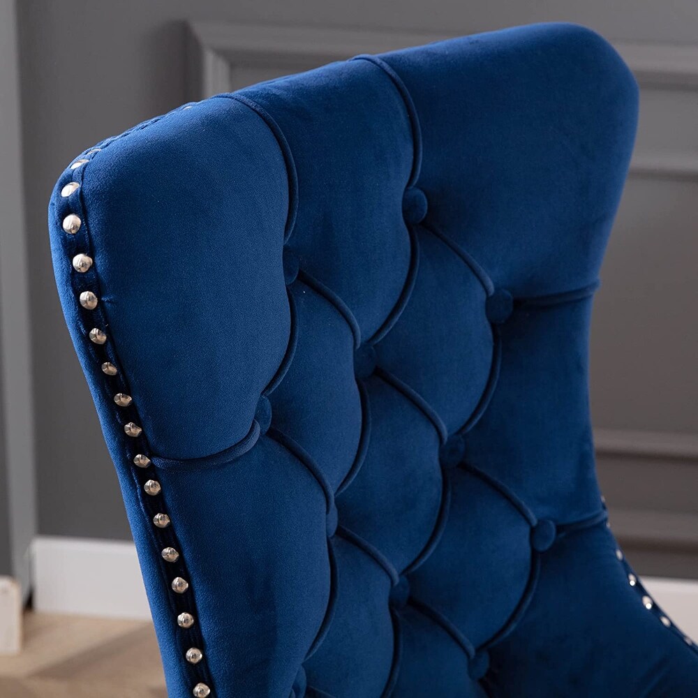 High Back Velvet Upholstered Dining Chairs