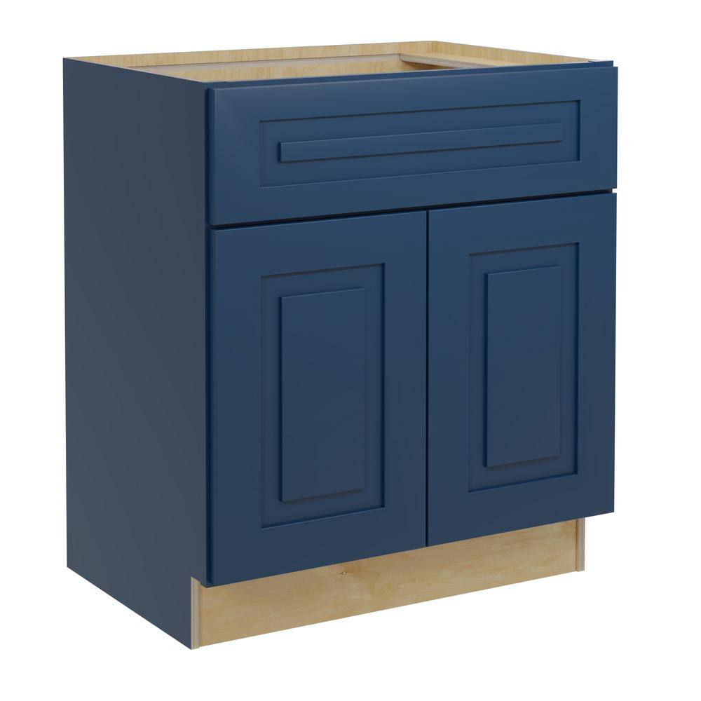 Home Decorators Collection Grayson Mythic Blue Plywood Shaker Stock Assembled Bath Kitchen Cabinet 30 in. x 34.5 in. x 21 in. VB3021-GMB