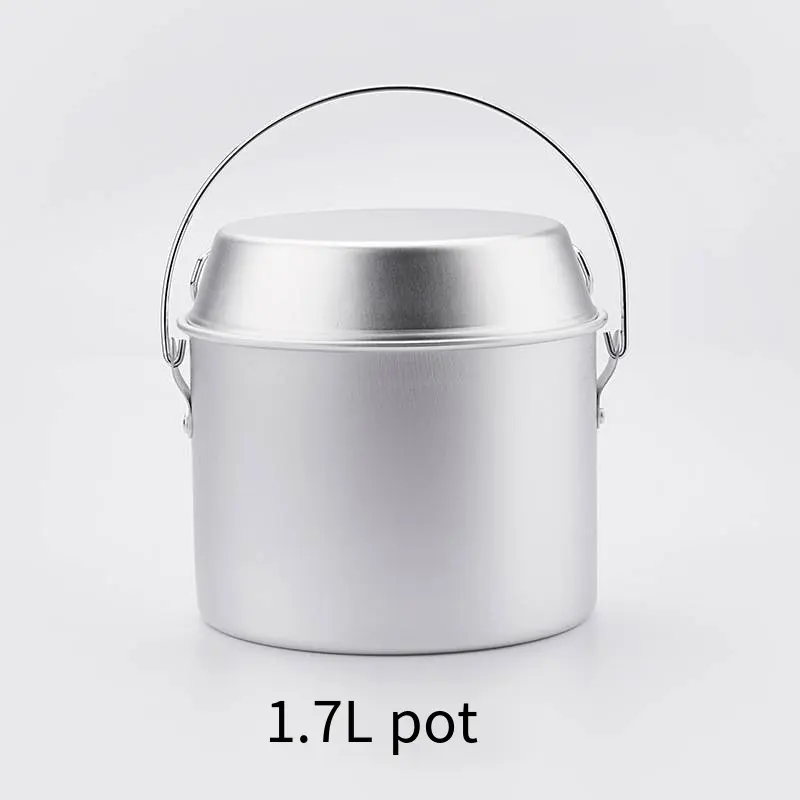 Outdoor Camping Picnic Portable Aluminum Pot Cover Durable Lightweight Folding Camping Pot Set