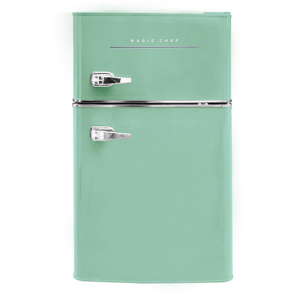 Magic Chef Retro 3.2 cu. ft. 2-Door Mini Fridge in Mint Green HMCR320ME