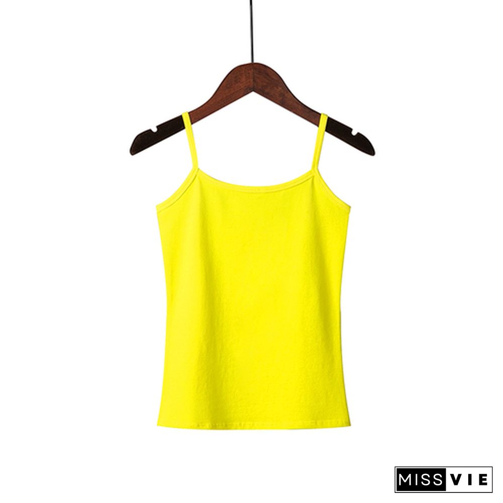 Xs 3Xl Spaghetti Strap Cami Women Fitness Cotton Tank Top Spring Summer Singlet Vest Stretch Undershirt Camisole Streetwear Tops