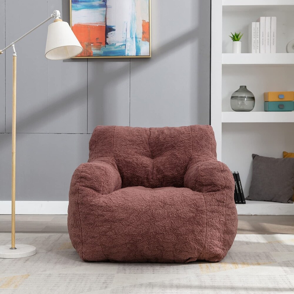 Lazy Sofa Teddy Fabric Bean Bag Chairs for Adults   Kids  Modern Accent Chair Ultra Soft