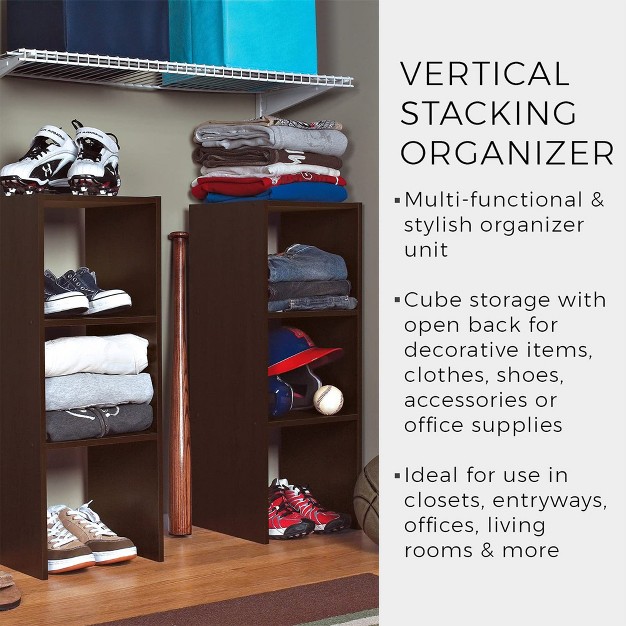 Closetmaid 895600 Decorative Home Stackable 2 cube Organizer Storage 31 inch Espresso 2 Pack