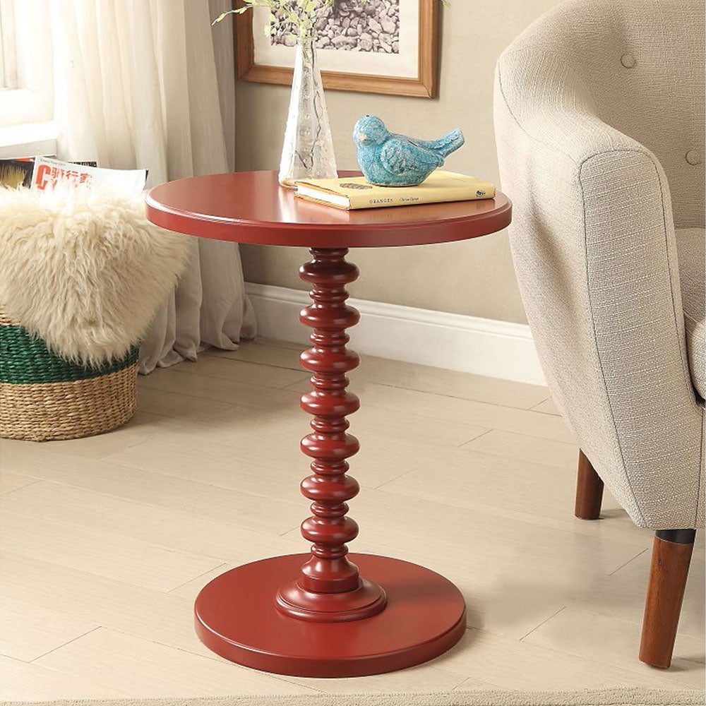 Vintage Style Wooden Round Side Table， End Table